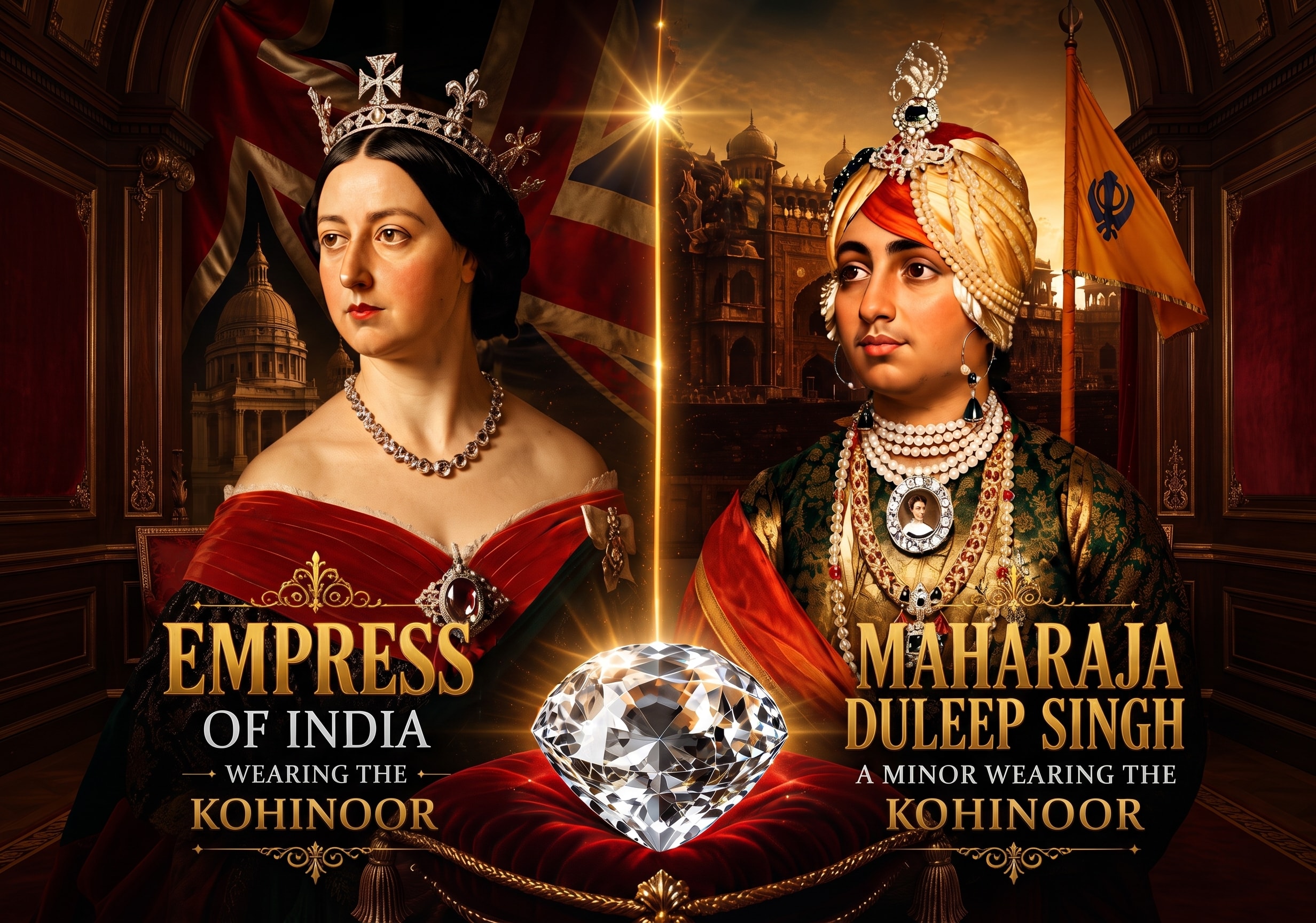 Queen Victoria and her royal court — the British Empire at the height of its power during the Anglo-Sikh Wars